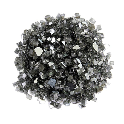 Black Round Reflective Fire Pit Glass