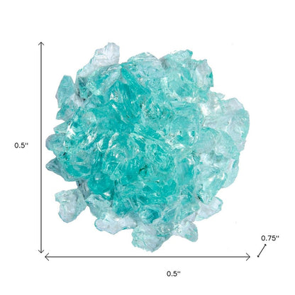 Aqua Round Reflective Fire Pit Glass