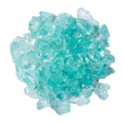 Aqua Round Reflective Fire Pit Glass