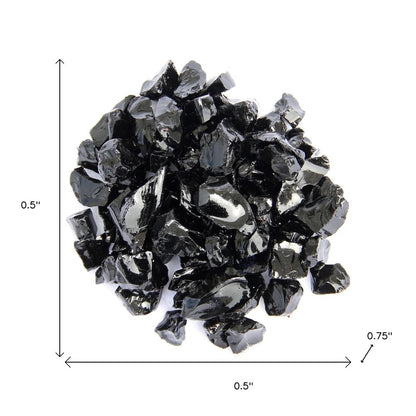 Black Round Reflective Fire Pit Glass