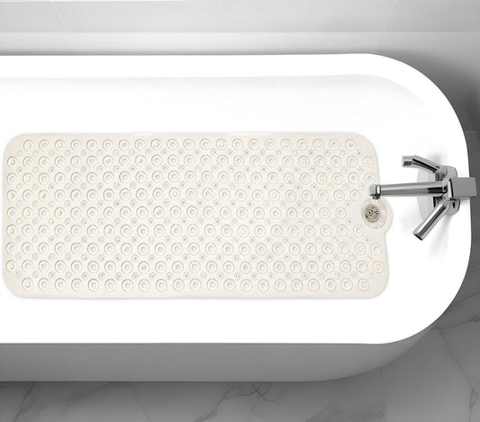 40" Beige Latex Bubbles Non Slip Shower Mat