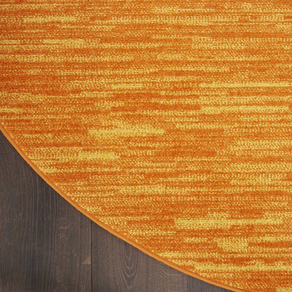 4' Orange Round Indoor Outdoor Area Rug