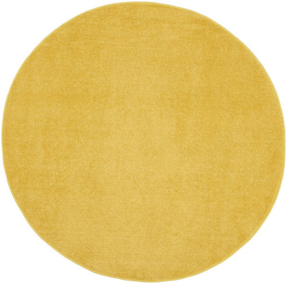 6' X 6' Yellow Round Indoor Outdoor Area Rug