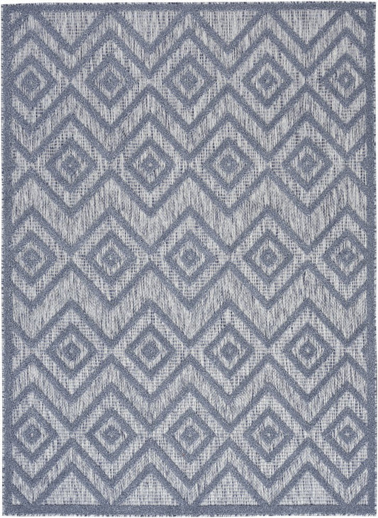 4' X 6' Denim Blue Indoor Outdoor Area Rug