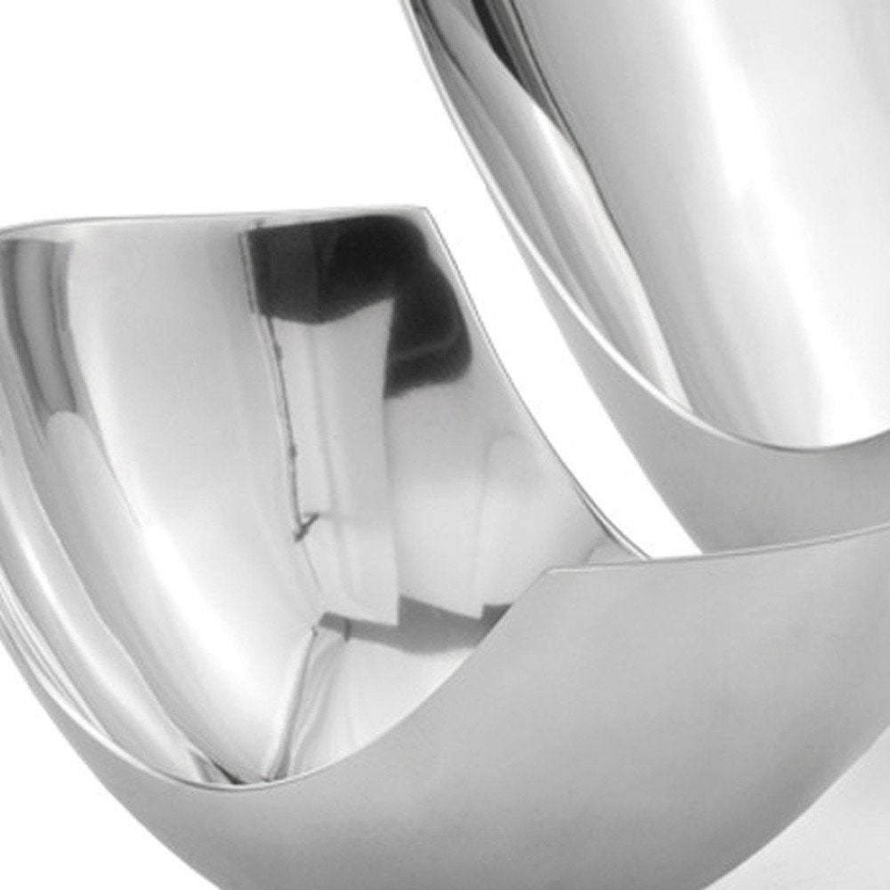 12" Silver Aluminum Abstract Fruit Bowl