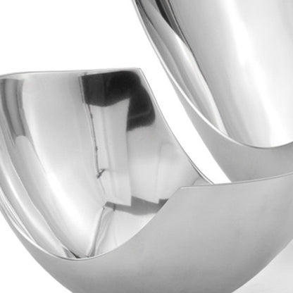 12" Silver Aluminum Abstract Fruit Bowl
