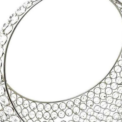 16" Silver and Faux Crystal Bling Ring Basket