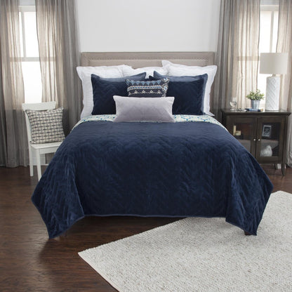 Indigo Geometric Queen Quilt