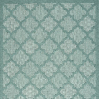 5' X 7' Aqua Indoor Outdoor Area Rug