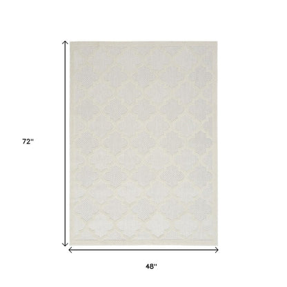 4' X 6' Ivory Indoor Outdoor Area Rug