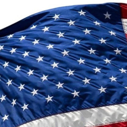 Set of Two Red White And Blue Embroidered Nylon American Flags