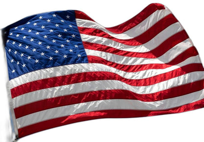 Set of Four Red White And Blue Embroidered Nylon American Flags