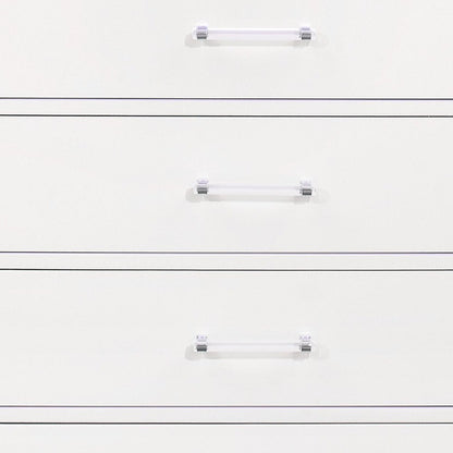 16" Blue Solid Wood Five Drawer Chest With LED Lighting