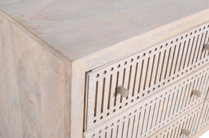 48" Brushed Ivory Solid Wood Six Drawer Double Dresser