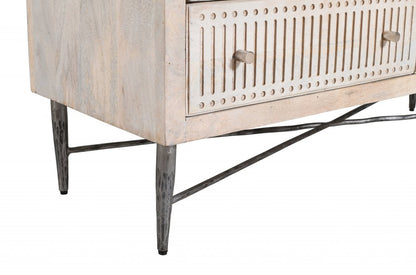 48" Brushed Ivory Solid Wood Six Drawer Double Dresser