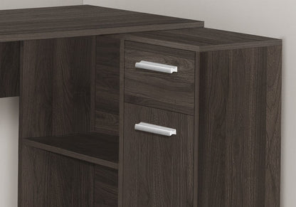 46" Brown Wood L Shape Computer Desk