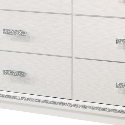 59" Natural Brown Manufactured Wood Six Drawer Double Dresser