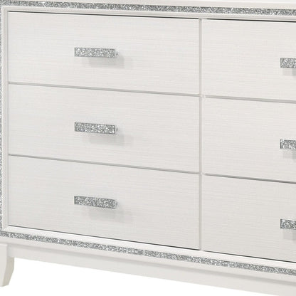 59" Natural Brown Manufactured Wood Six Drawer Double Dresser
