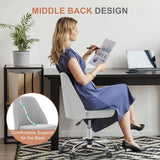 Office Desk Chair, Modern Cute Rolling Vanity Swivel Task Chairs with Wheels, Comfortable Back Seat Armless for Home, Bedrooms, Office, Study, Student, Adults, Make-Up, Dressing Room, Cloud-4