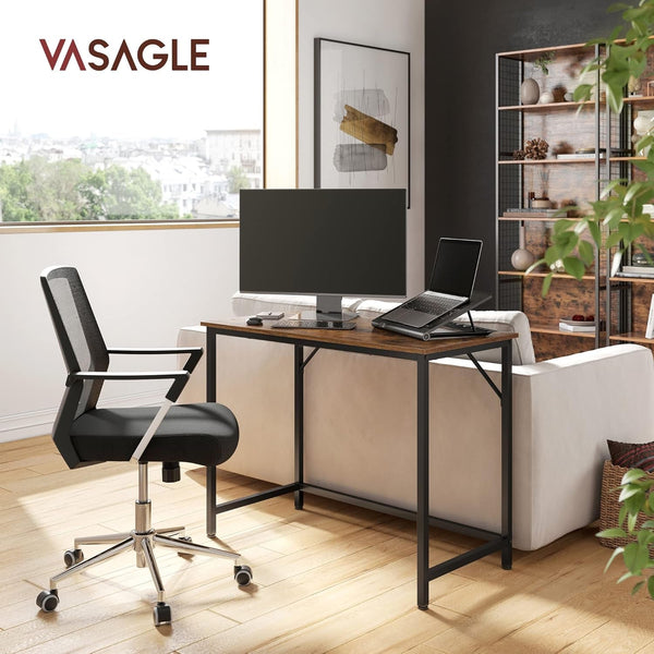 Computer Desk, Gaming Desk, Home Office Desk, for Small Spaces, 19.7 X 39.4 X 29.5 Inches, Industrial Style, Metal Frame, Rustic Brown and Black ULWD41X-1