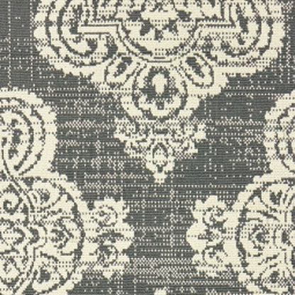 2' X 4' Blue Oriental Stain Resistant Indoor Outdoor Area Rug