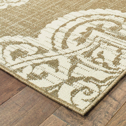 2' X 4' Blue Oriental Stain Resistant Indoor Outdoor Area Rug