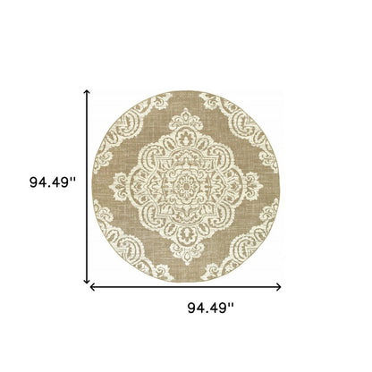 2' X 4' Blue Oriental Stain Resistant Indoor Outdoor Area Rug