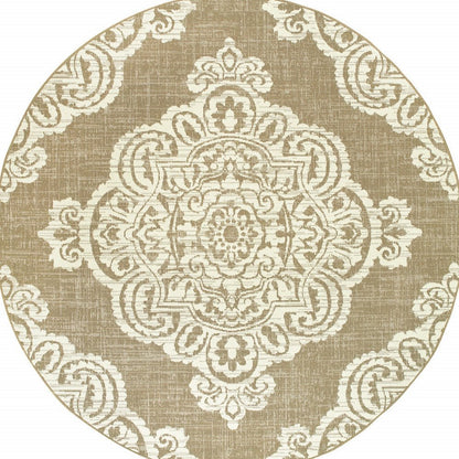 2' X 4' Blue Oriental Stain Resistant Indoor Outdoor Area Rug