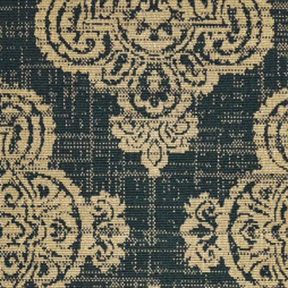 2' X 4' Blue Oriental Stain Resistant Indoor Outdoor Area Rug