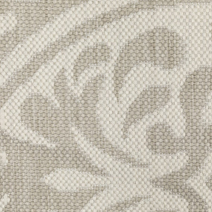 3' X 5' Gray and Ivory Floral Stain Resistant Indoor Outdoor Area Rug