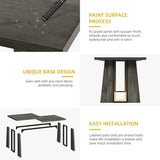 Rectangle Dining Table for 6-8 People 70.86 Inch Large Dining Room Table Wooden Dinner Table with Heavy Duty Legs for Kitchen Apartment Restaurant Rustic Grey-3