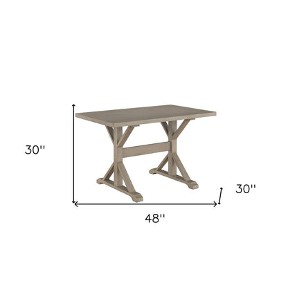 48" Gray Solid Wood Trestle Writing Desk