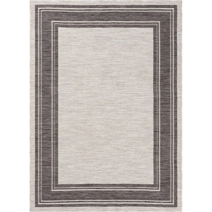 5' X 7' Gray And Ivory Indoor Outdoor Area Rug