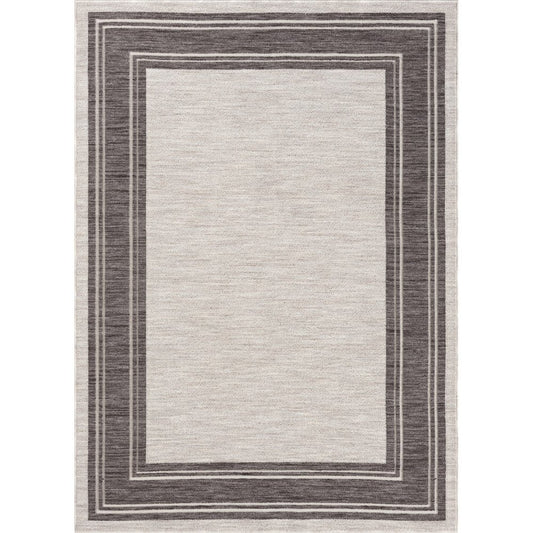 5' X 7' Gray And Ivory Indoor Outdoor Area Rug