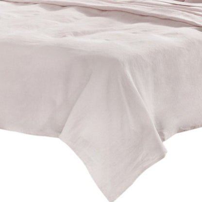 Four Piece White Linen Twin Sheet Set