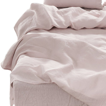 Four Piece White Linen Twin Sheet Set