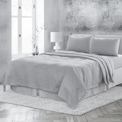 Four Piece White Linen Twin Sheet Set