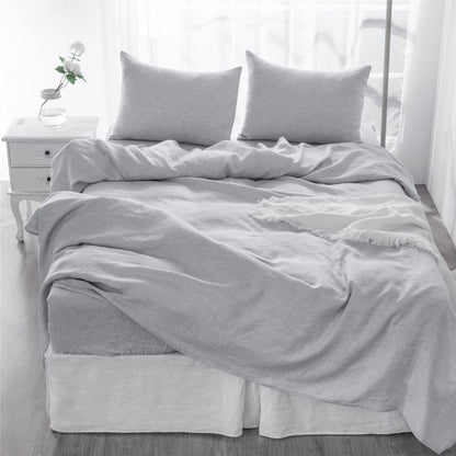 Four Piece White Linen Twin Sheet Set