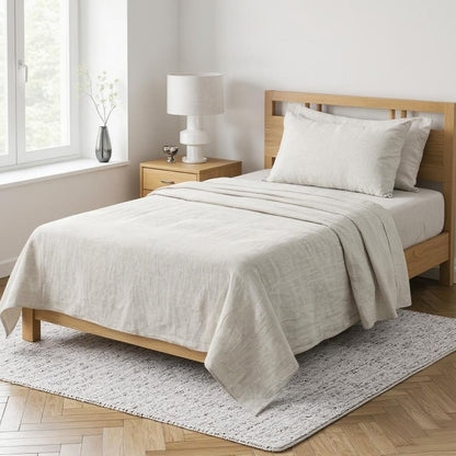 Light Pink Linen Twin Flat Sheet