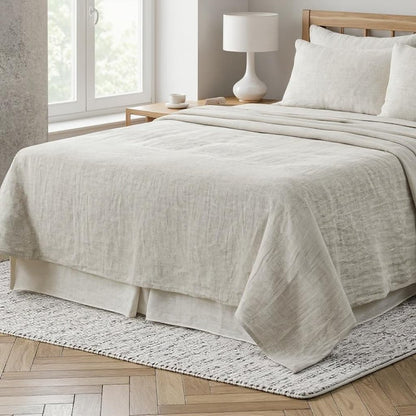 Light Pink Linen King Flat Sheet