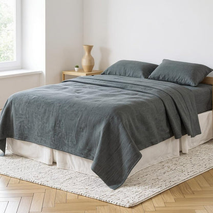 Light Pink Linen King Flat Sheet