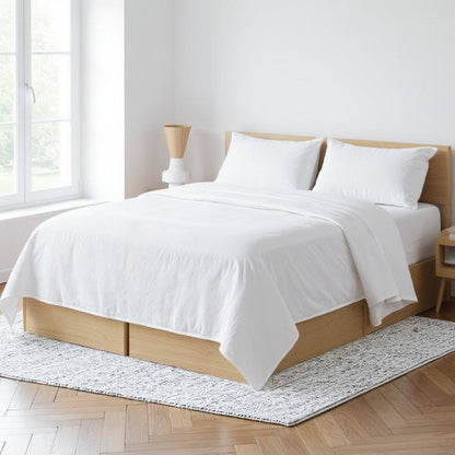 Light Pink Linen Twin Flat Sheet