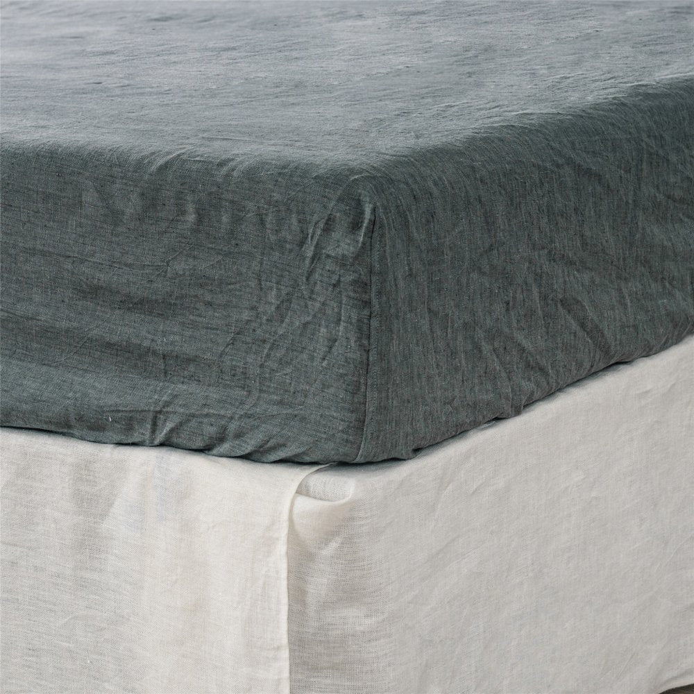 Light Pink Linen Twin Fitted Sheet