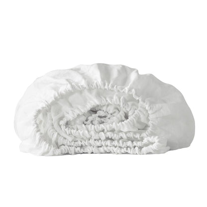 Ivory Linen Twin Fitted Sheet