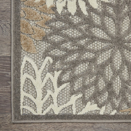 12' X 15' Gray And Ivory Indoor Outdoor Area Rug