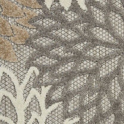 12' X 15' Gray And Ivory Indoor Outdoor Area Rug