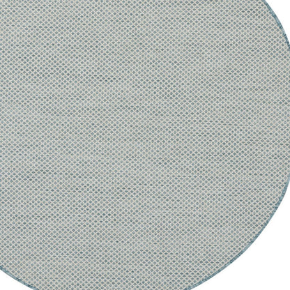 6' Blue Square Geometric Power Loom Area Rug