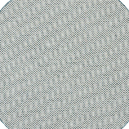 6' Blue Square Geometric Power Loom Area Rug
