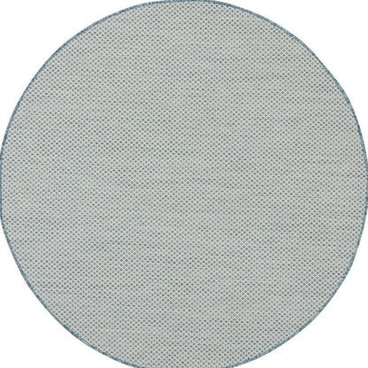 6' Blue Square Geometric Power Loom Area Rug