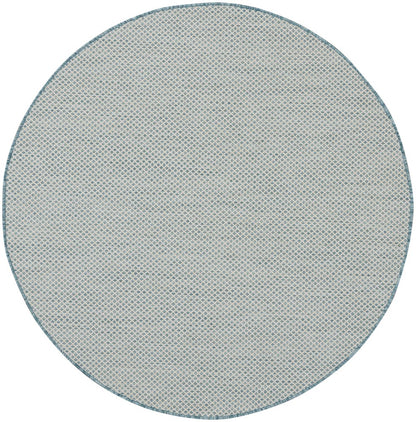 6' Blue Square Geometric Power Loom Area Rug